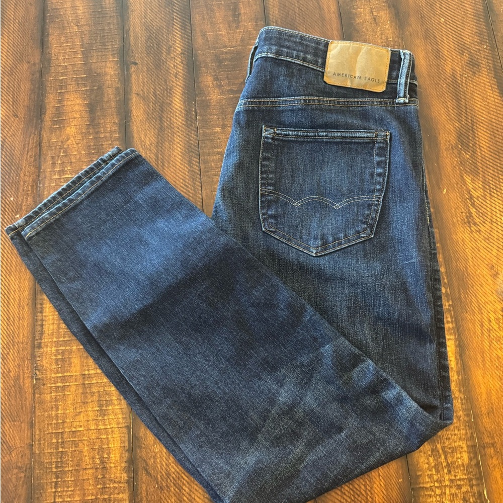 American Eagle Outfitters Men’s Dark Indigo Straight Jeans